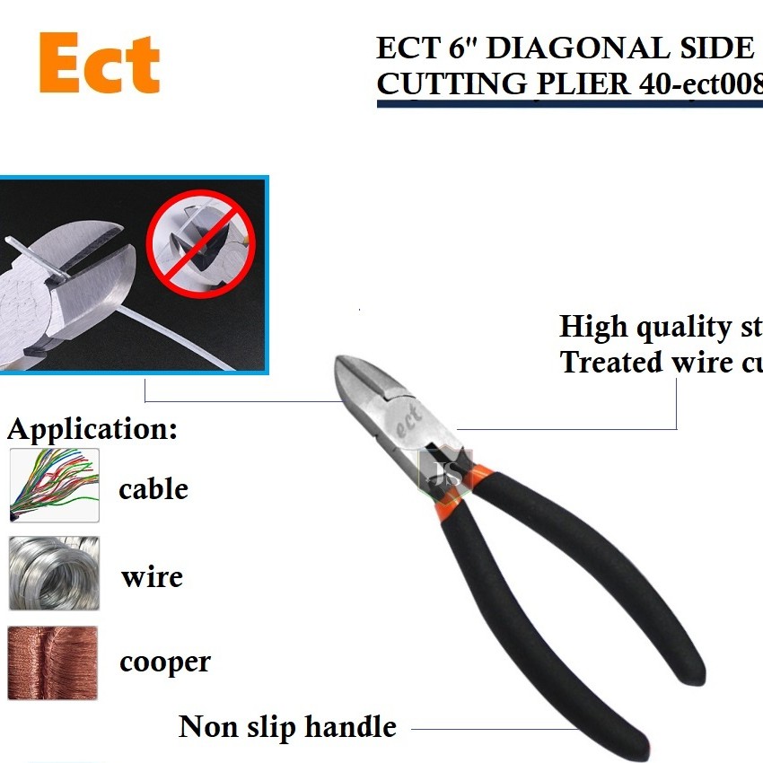 ECT 6 DIAGONAL SIDE CUTTING PLIER 40-ECT008
