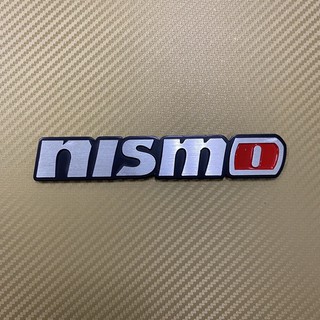 โลโก้* nismo สีเงินขอบดำ งานอลูมิเนียม ขนาด* 2.8 x 16 cm ราคาต่อชิ้น
