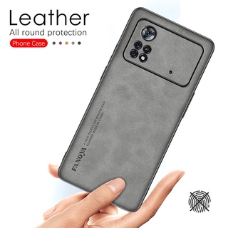 For Xiaomi Poco X4 Pro NFC Sheepskin Leather Protector Case Pocophone M4 Pro M4Pro X 4 X4Pro Poko F4 GT Coque Shockproof Cover