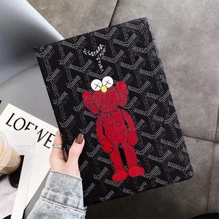 sesame street Kaws for เคสไอแพด   mini 5 6 เคส   air  2 3 4 5   pro 11 10.2 gen 7/8/9 Airbag tri-fold pen slot case