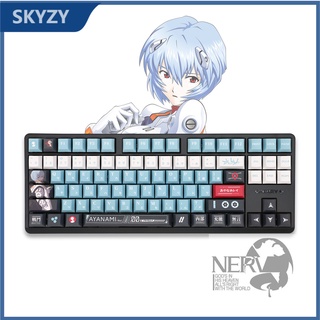 142 คีย์ Ayanami Rei Keycaps Cherry Profile EVA ธีมอะนิเมะการ์ตูน PBT DYE-SUB แป้นพิมพ์แบบกลไก Keycap