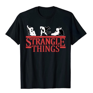 คอตต้อนคอกลมเสื้อยืด พิมพ์ลาย Jiu Jitsu Strangle Things BJJ MMA สไตล์เรโทร สําหรับผู้ชายS-5XL