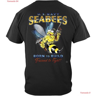 ผ้าฝ้ายคอกลมเสื้อยืดสีพื้นผู้ชาย US Navy US Navy Seabees United St T-Shirt MM2424 Law Enforcement discount Law Enforceme