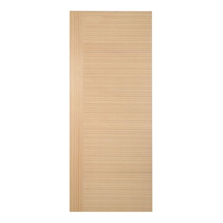 HDF DOOR METRO V-GROOVE 80X200CM TEAK ประตู HDF METRO เซาะร่อง 80x200 ซม. สีไม้สัก ประตูบานเปิด ประตูและวงกบ ประตูและหน้