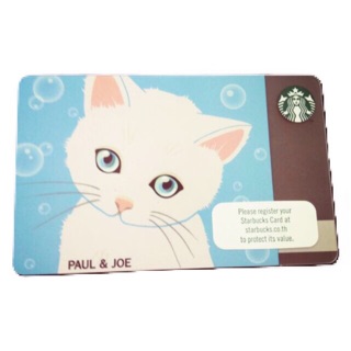 บัตรสตาร์บัค Starbucks Card บัตรเปล่า ลายแมว Paul&amp;Joe ลายปีหมู 2019 บัตรไม่มีเงิน บัตรไม่ขูดพิน)