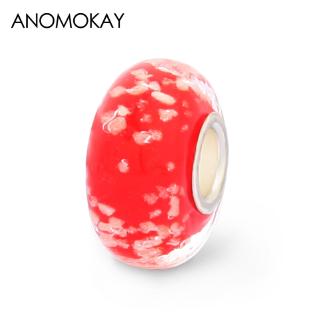 anomokay ลูกปัดคริสตัลเรืองแสงสีแดงสําหรับทําเครื่องประดับ