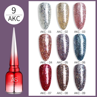 บ้านเล็บออเจ้า- สีเจลทาเล็บสีสวย สีเกาหลี ยาทาเล็บรุ่น ASฝาแหลม สีกากเพชร (AKC)