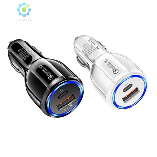 (HIK-Hot)QC3.0 Pd Type-C 15W+ พอร์ต USB ที่ชาร์จโทรศัพท์ในรถยนต์ แบบชาร์จเร็วอัตโนมัติ