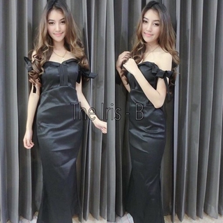 Maxi Dress ปาดไหล่โบว์ข้าง