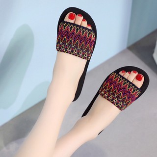 Bohemian Style Slippers รองเท้าแตะ 5cm and 3cmsimple slippers