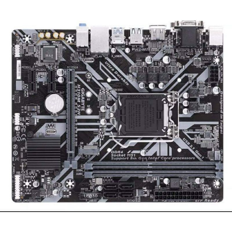 เมนบอร์ด มือ2 Mainboard GIGABYTE H310M S2H + CPU(ซีพียู) INTEL 1151 CORE I3-9100F 3.6GHz