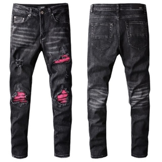 AMIRI Mens Jeans Nudie jeans New Loose Straight Ripped Jeans Men Wholesale