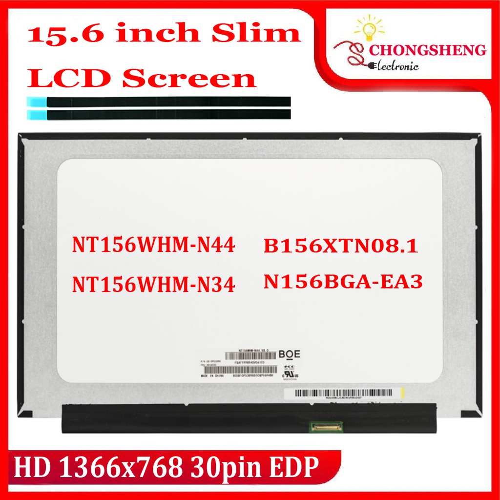 15.6" Slim Laptop LCD Screen N156BGA-EA3 Rev.C2 NT156WHM-N44 V8.0 B156XTN08.1 HD1366x768 LED Replace