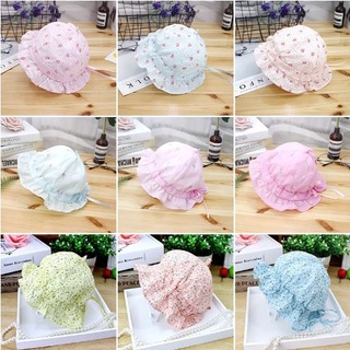 พร้อมส่ง! หมวกเด็กอ่อน หมวกเด็ก (0-6เดือน)  ผ้านิ่ม ลายดอกไม้หลากสี