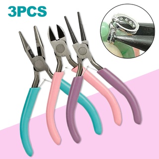 3Pcs Jewellery Pliers Set Kit Beading Round Mini Nose Flat Jewelry Making Tool