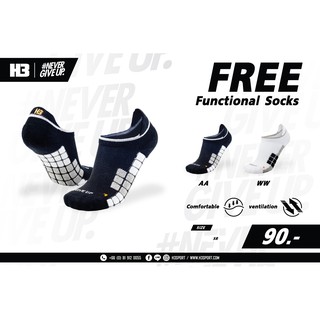 H3 Sport free ถุงเท้ารุ่น FREE ตัวใหม่จาก H3 ถุงเท้าข้อสั้น