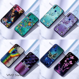 Vivo Y11 Y12 Y17 Y19 Y30 Y50 Y15 2020 เคสมือถือแบบซิลิโคน สำหรับ ผีเสื้อบทกวี