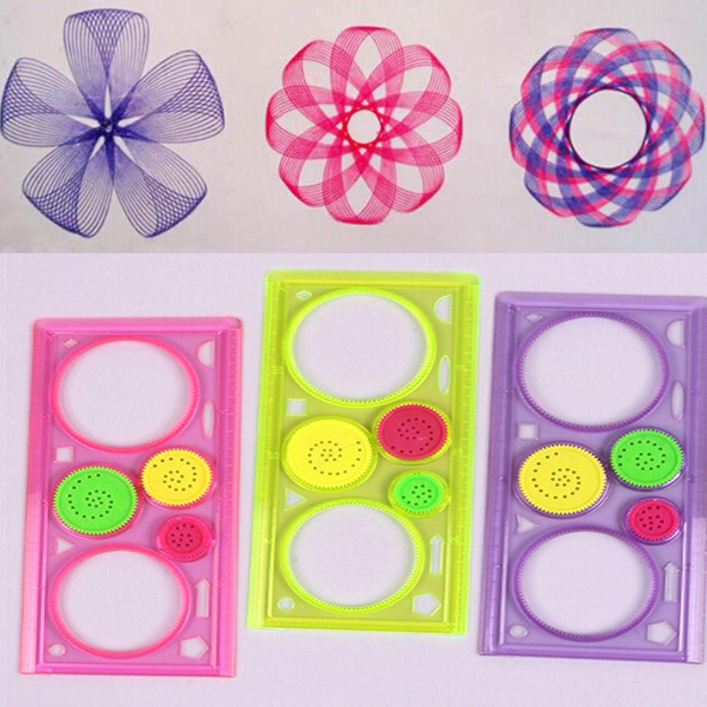 LY HOT Spirograph Ruler Toy Spiral Tool Geometric Students Drafting ...