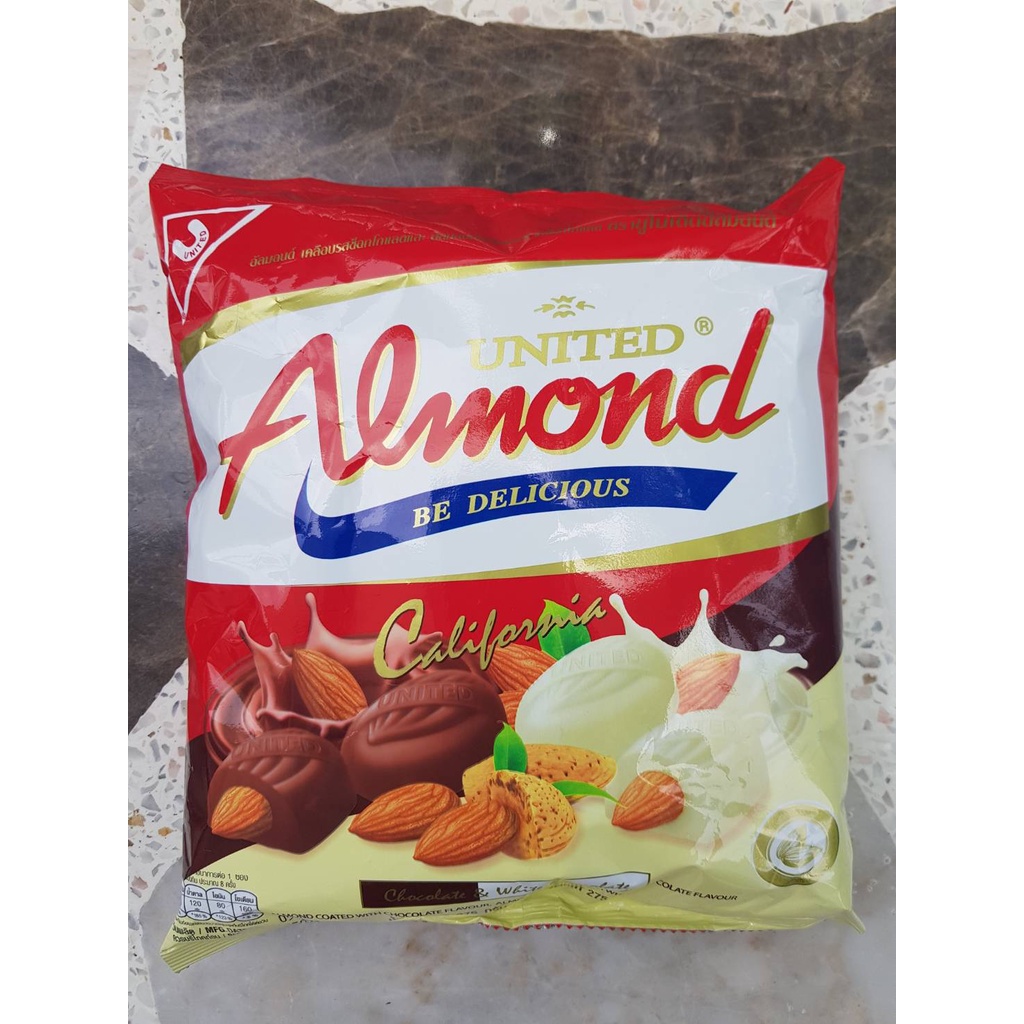 อัลมอนด์เคลือบช็อคโกแลต UNITED ALMOND 250 g.