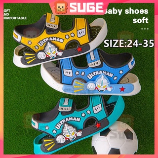 【Suge】รองเท้าแตะ พื้นนิ่ม กันลื่น ลายการ์ตูนอุลตร้าแมน เหมาะกับเดินชายหาด สําหรับเด็กผู้ชาย