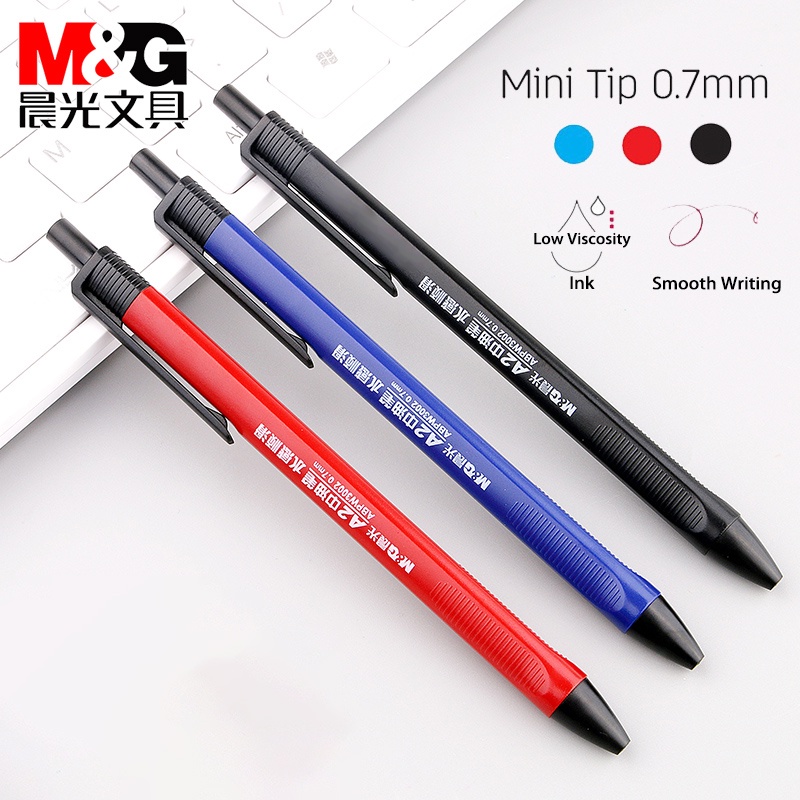 M&G ปากกาหมึกเจล 0.7 มม. สีดําสีแดงสําหรับโรงเรียนสํานักงานโรงเรียน