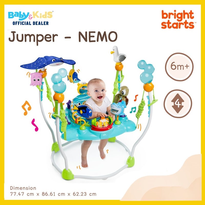 💥กรอกโค้ด15% * RT8MU6*ลดสูงสุด 999 🔥Bright starts Jumper Nemo/Minnie หมุน360องศา จัมเปอร์ จัมเปอร์เด็ก Jumper