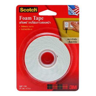 3M Scotch Foam Tape เทปโฟมกาวสองหน้า CAT.110 (21mmx3m)