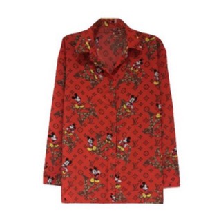 เสื้อเชิ้ต ลายมิกกี้เม้าส์ (Size สาวอวบ)