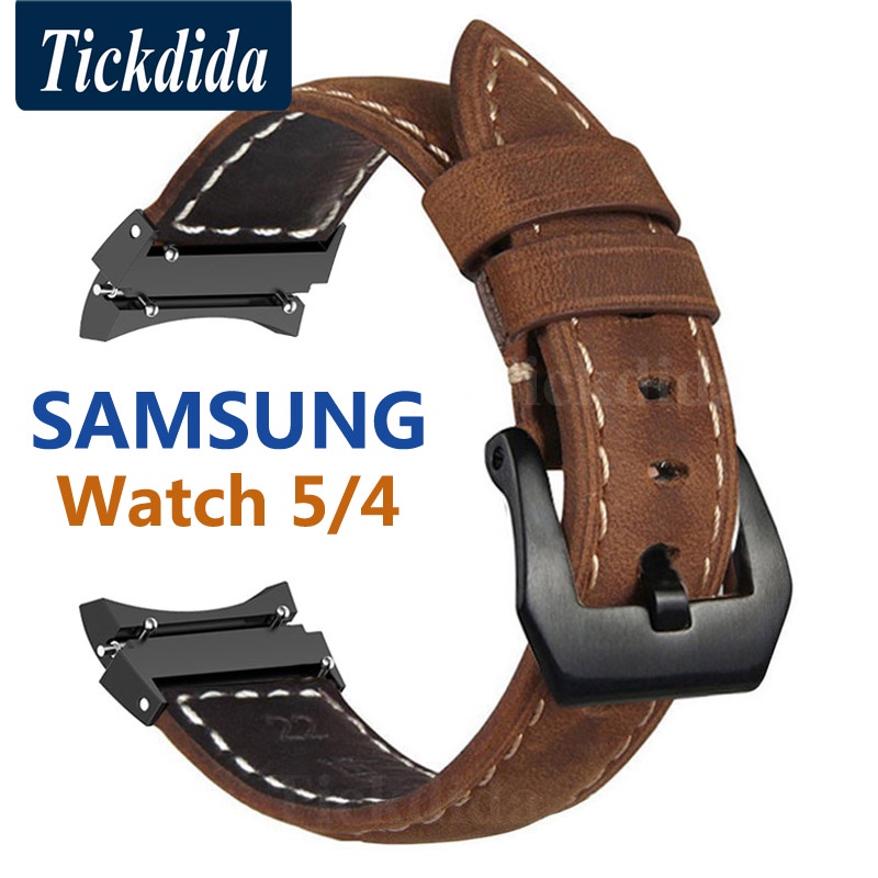 สายนาฬิกาข้อมือหนังแท้ คุณภาพสูง สําหรับ Samsung Galaxy Watch 6 5 Pro Band Watch5 44 มม. 4 6 Classic 47 มม. 46 มม.