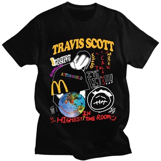 T-shirt  เสื้อยืด ทรงหลวม พิมพ์ลาย Travis Scott Cactus Jack Astroworld Smiley Basic สําหรับผู้ชาย และผู้หญิงS-5XL