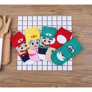 ถุงเท้ามาริโอ้ Mario Collection Sock งานญี่ปุ่นเซต 5 คู่