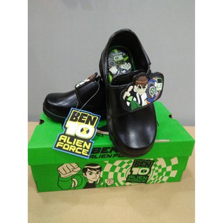 รองเท้านักเรียนอนุบาลหนังดำ kenta รุ่น BT-6117 Ben 10 มีไฟ ตัวใหม่ล่าสุด