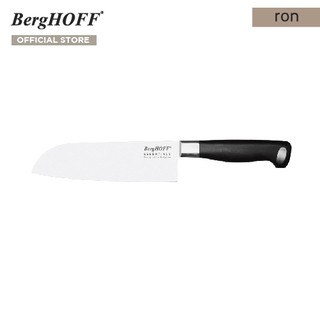 BergHOFF มีดซันโตกุสแตนเลสสตีล  รุ่น Essential ทนทาน 18 ซม. สีเงิน ด้ามสีดำ 1399487