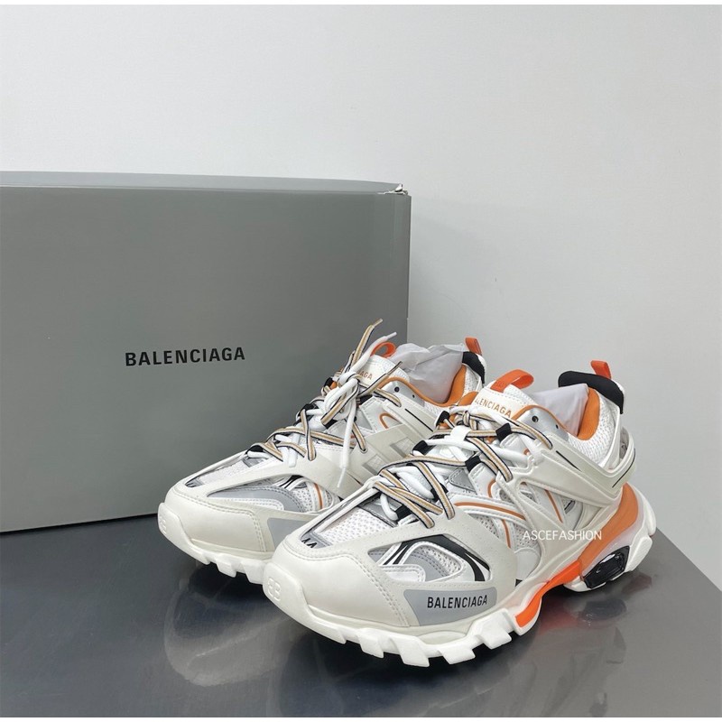 รองเท้าผ้าใบ Balenciaga Track สีขาว สีส้ม (ถ่ายจริง)