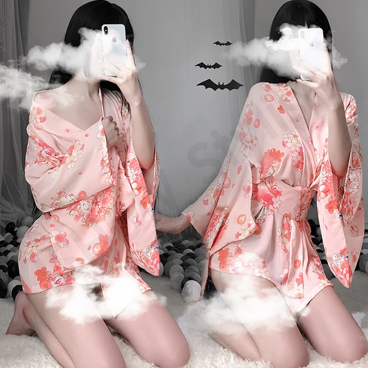 ชุดกิโมโนเซ็กซี่ สีชมพูสุดน่ารัก หวานๆ แอบแซ่บ เซ็กซี่มาก ได้ครบเซ็ท เซ็กซี่ สไตล์สาวญี่ปุ่น - รูปที่ 2