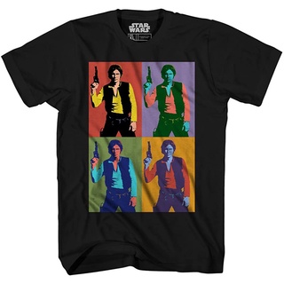 [S-5XL]100%cotton เสื้อ ยืด ราคา ส่ง STAR WARS Han Solo Warhol Pop Art Vintage Classic Retro Adult Tee Graphic T-Shirt F