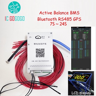 บอร์ดป้องกันแบตเตอรี่บลูทูธ BMS 12S 13S 14S 15S 16S 20S 24S RS485 GPS APP Lifepo4 li-ion LTO JK 48V 60V