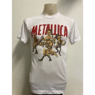 HH . METALLICA 1970s เสื้อยืดวินเทจ เสื้อวง วงร็อค เสื้อโอเวอร์ปริ้นส์ Nirvana เสื้อ3D สไตล์วินเทจ AcDc Label  cotton