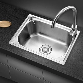 ซิงค์ล้างจาน อ่างล้างจาน 1หลุม วัสดุสแตนเลส ขนาด50x40ซม stainless steel sink รุ่น FS5040