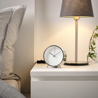 นาฬิกา นาฬิกาปลุก นาฬิกาตั้งโต๊ะ นาฬิกาปลุกสวยๆ  IKEA 🌈 MALLHOPPA มัลฮอปปา นาฬิกาปลุก , สีเงิน11 ซม.