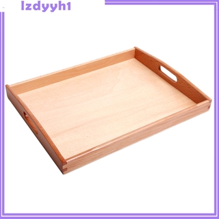 JoyDIY  Wooden Montessori Material Playing Toy Storage Tool - Rectangle Tray 25x20cm