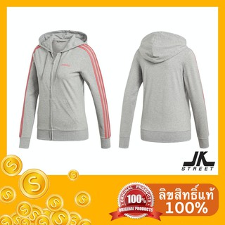 [โค้ด 15X5FE ลด 15%] แจ็คเก็ตฮู้ด adidas essentials 3-stripes Hoodie DU0661 สีเทา ของแท้ ป้ายช็อปไทย