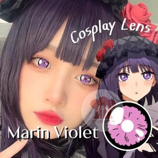 พร้อมส่งจากไทย คอนแทคเลนส์คอสเพลย์ สีม่วง Marin Violet เปลี่ยนสีตาสวยแบบ คิตากาวะ มาริน