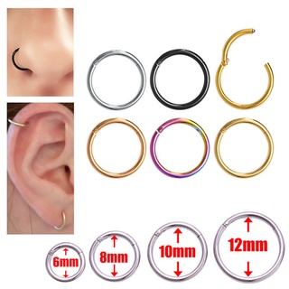 จิวจมูก สเตนเลส หลากสี 1 ชิ้น / ห่วงจมูก ริมฝีปาก หู กระดูกอ่อน หู เกลียว เจาะร่างกาย เครื่องประดับ