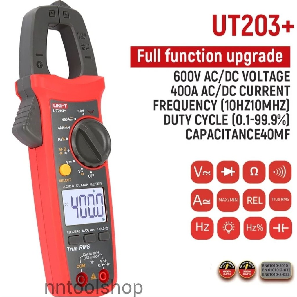 UNI-T UT-203 Clamp Meter Digital แคล้มมิเตอร์ คลิปแอมป์ ut203 ส่งด่วน ส่งไว แท้100%
