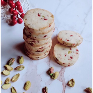 🍪🍒คุ้กกี้แครนเบอร์รี่พิทาชิโอ้ - Pistachio Shortbread Cookies 🍪🍒 ***ขั้นต่ำ 5 ชิ้น สั่งจัดเบรค / สั่งจำนวนมากทักแชทได้