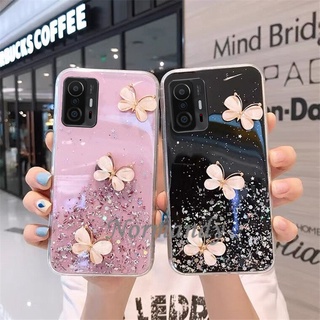 เคส 2021 New Casing Xiaomi 11T Pro 5G POCO X3 GT NFC M3 Pro F3 Fashion 3D Butterfly Phone Case TPU Transparent Back Cover Xiaomi 11T Pro 5G เคสโทรศัพท์