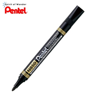 Pentel ปากกาเคมี ปากกา Permanent เพนเทล หัวกลม N850 - หมึกสีดำ