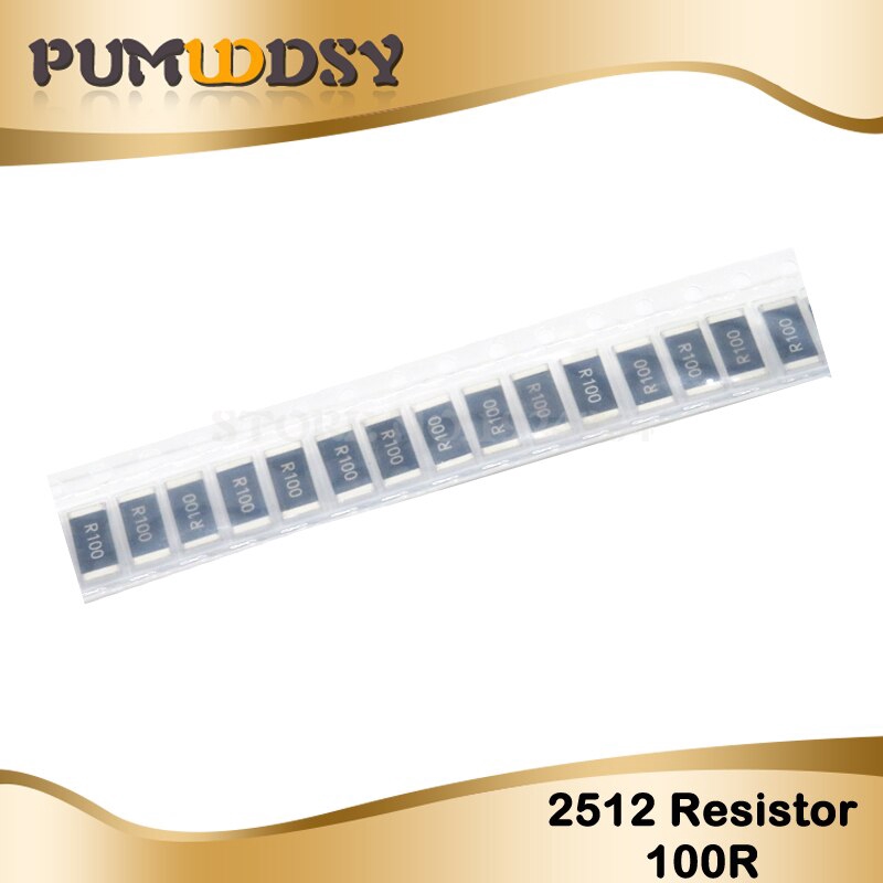 50pcs 2512 ตัวต้านทาน SMD 5% 100 โอห์ม 1W 100R 101
