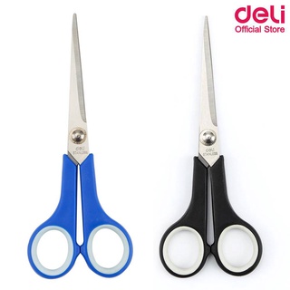 กรรไกร Deli Scissors 6003 กรรไกรสแตนเลส เดลี่ ขนาด 175 mm (6 4/5 นิ้ว) คละสี (1อัน)